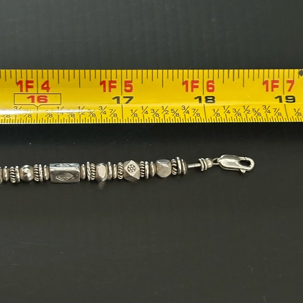 ARTISAN One of a Kind Silver Beaded Necklace - Picture 5 of 6